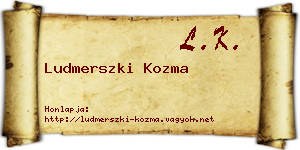 Ludmerszki Kozma névjegykártya